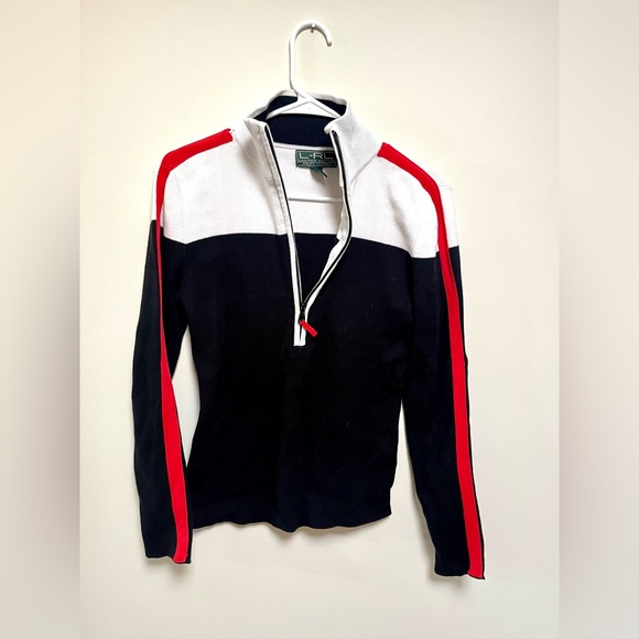 VTG Ralph Lauren Sport Turtleneck Ribbed Quarterzip size Small - Picture 3 of 7